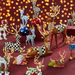 MacKenzie-Childs Holiday|Room Accents<Patience Brewster Dash Away Sitting Prancer Reindeer Figure