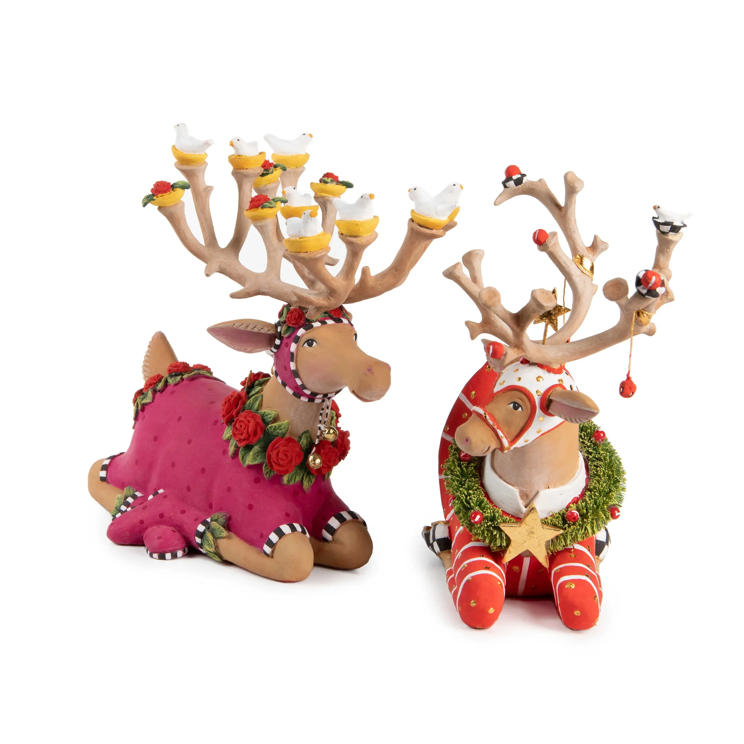 MacKenzie-Childs Holiday|Room Accents<Patience Brewster Dash Away Sitting Prancer Reindeer Figure