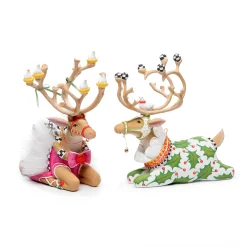 MacKenzie-Childs Holiday|Room Accents<Patience Brewster Dash Away Sitting Vixen Reindeer Figure