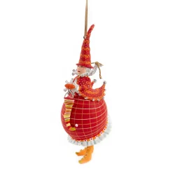MacKenzie-Childs Holiday<Patience Brewster Dash Away Red Mrs. Santa Ornament