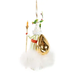 MacKenzie-Childs Holiday<Patience Brewster Dash Away Candlelight Santa Ornament