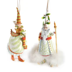 MacKenzie-Childs Holiday<Patience Brewster Dash Away Candlelight Santa Ornament