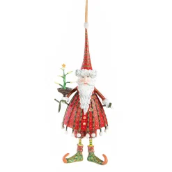 MacKenzie-Childs Holiday<Patience Brewster Dash Away Dashing Santa Ornament