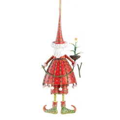 MacKenzie-Childs Holiday<Patience Brewster Dash Away Dashing Santa Ornament