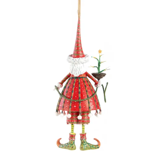 MacKenzie-Childs Holiday<Patience Brewster Dash Away Dashing Santa Ornament