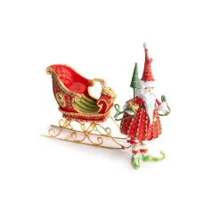 MacKenzie-Childs Holiday<Patience Brewster Dash Away Santa Mini Ornaments Set