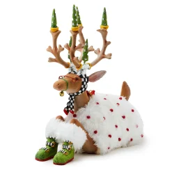MacKenzie-Childs Holiday|Room Accents<Patience Brewster Dash Away Sitting Blitzen Reindeer Figure