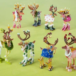MacKenzie-Childs Holiday<Patience Brewster Dash Away Reindeer Mini Ornaments Set