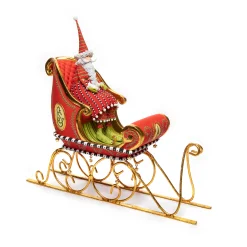 MacKenzie-Childs Holiday|Room Accents<Patience Brewster Dash Away Sitting Santa  Sleigh Figure Set