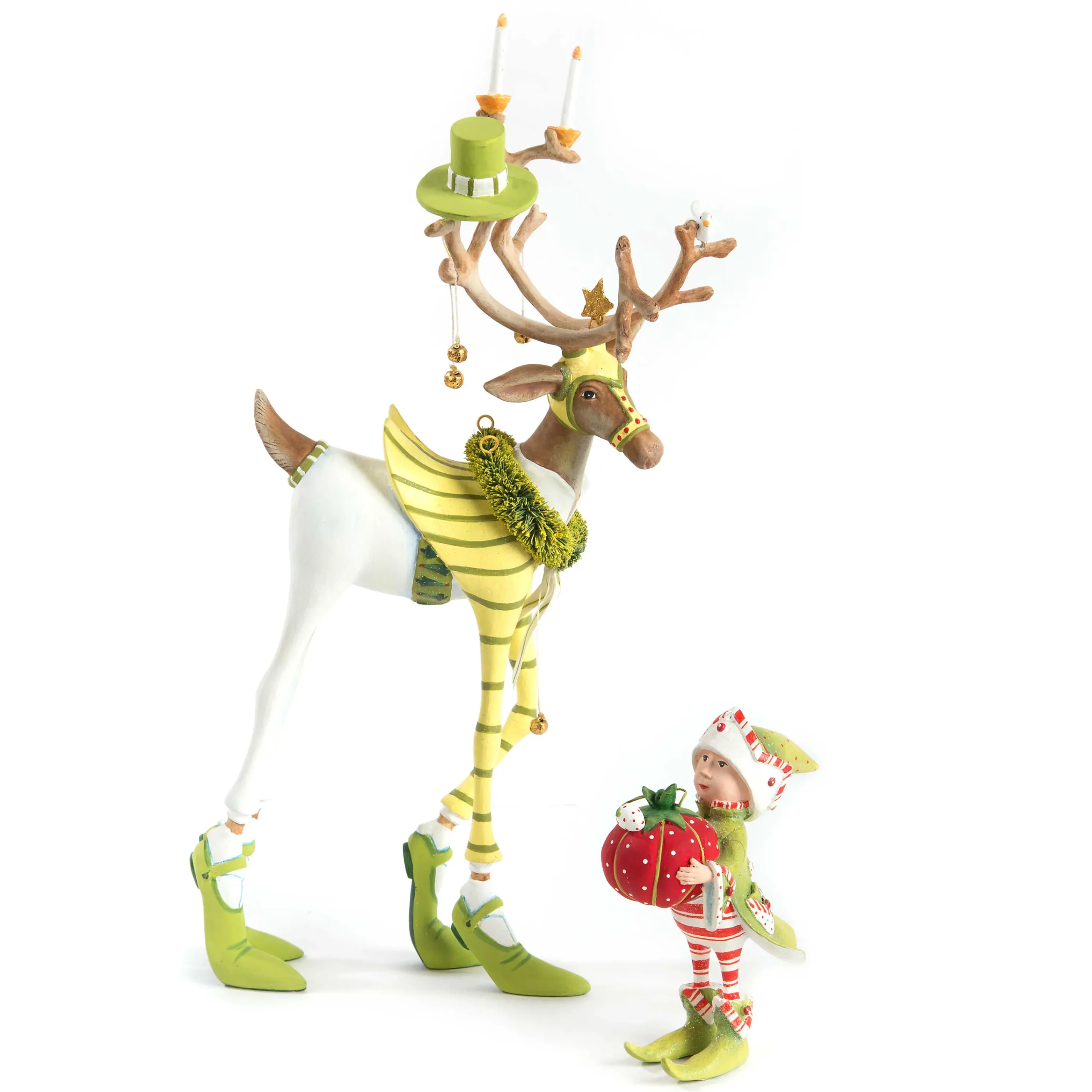 MacKenzie-Childs Holiday|Room Accents<Patience Brewster Dash Away Prancer Reindeer Figure