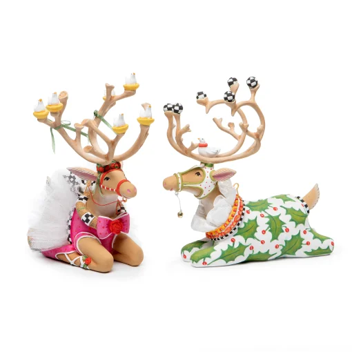 MacKenzie-Childs Holiday|Room Accents<Patience Brewster Dash Away Sitting Dancer Reindeer Figure