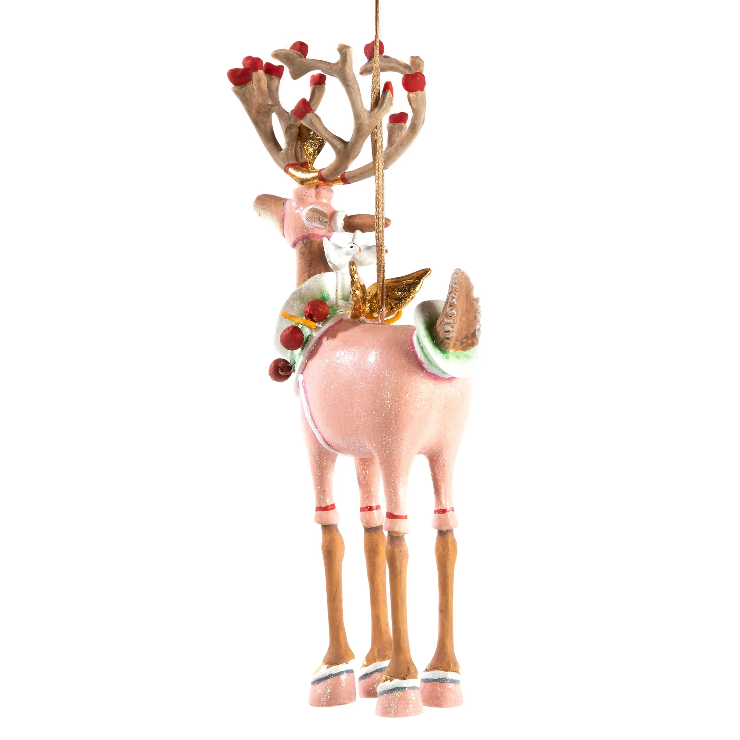 MacKenzie-Childs Holiday<Patience Brewster Dash Away Cupid Reindeer Ornament