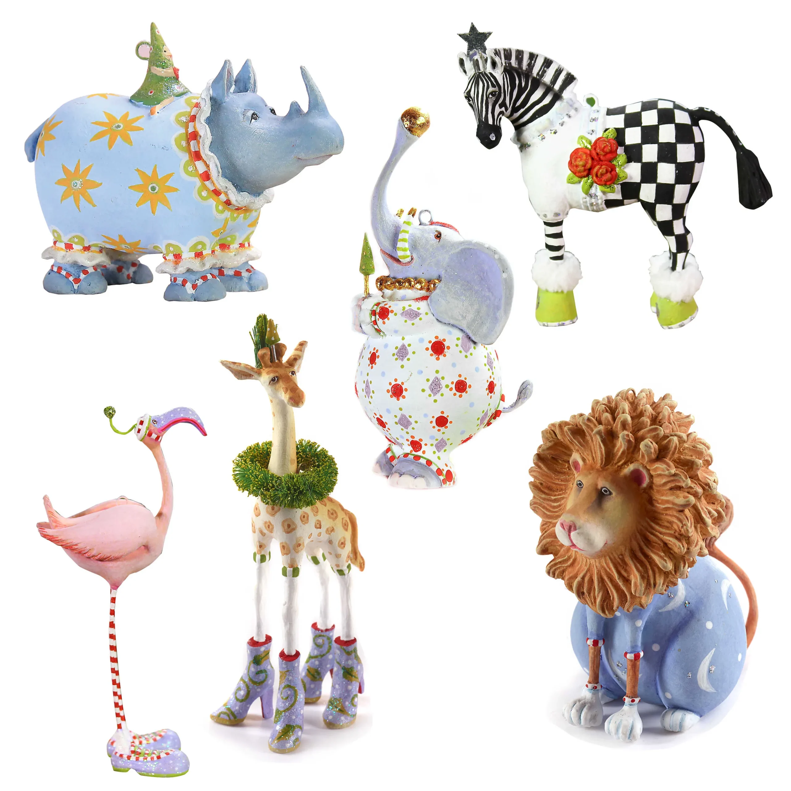 MacKenzie-Childs Holiday<Patience Brewster Jambo Mini Ornament Set