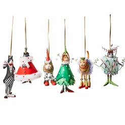 MacKenzie-Childs Holiday|Decor Sets<Patience Brewster Mini Cat Ornaments, Set of 6