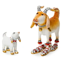 MacKenzie-Childs Holiday|Room Accents<Patience Brewster Mini Nativity Nathan  Noel Goat Figures
