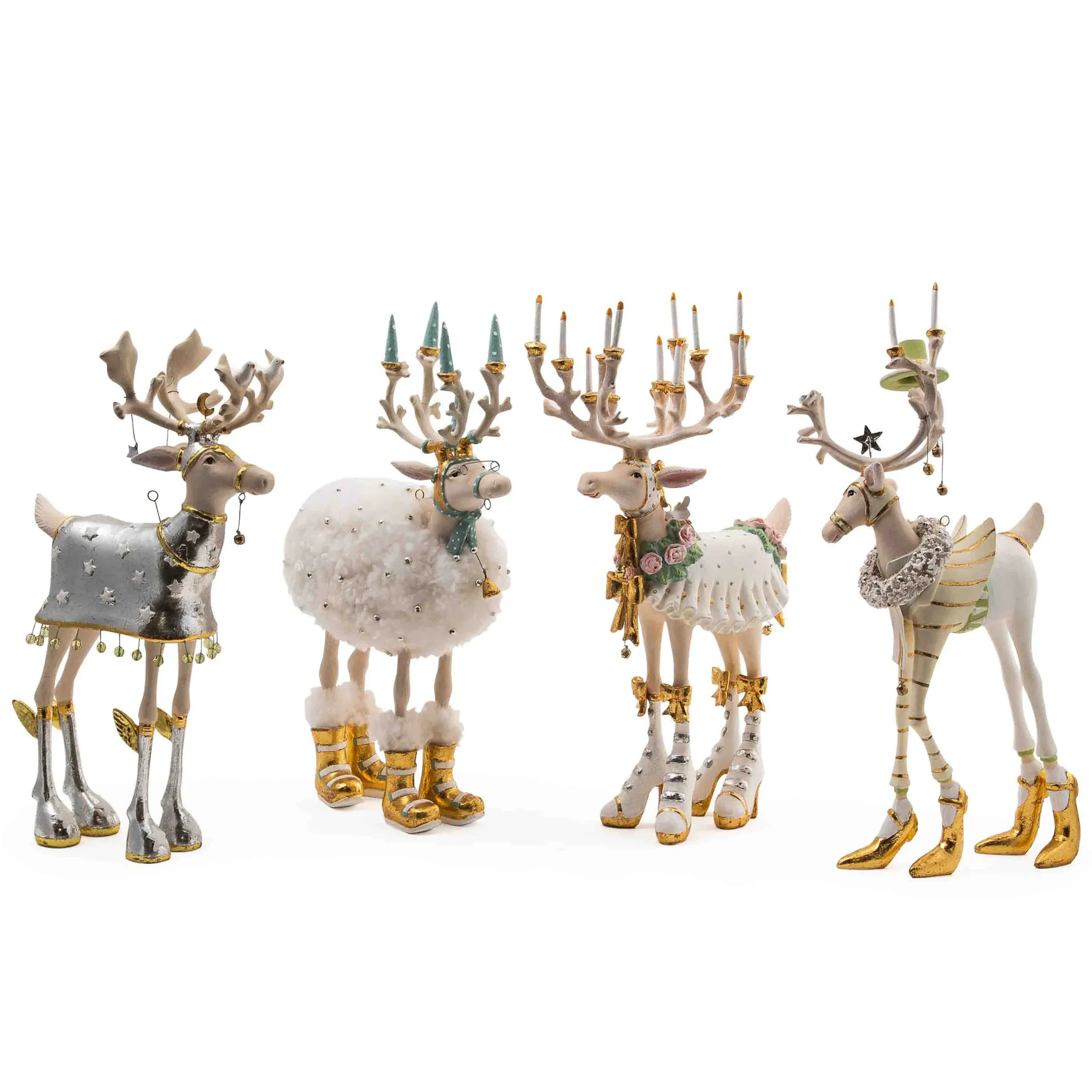 MacKenzie-Childs Holiday<Patience Brewster Moonbeam Reindeer Figure Set-B