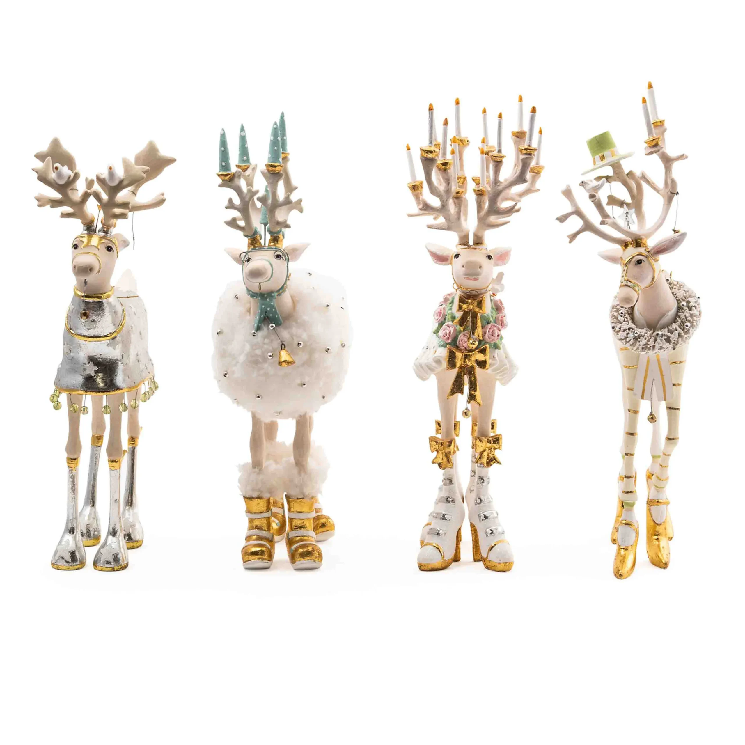 MacKenzie-Childs Holiday<Patience Brewster Moonbeam Reindeer Figure Set-B