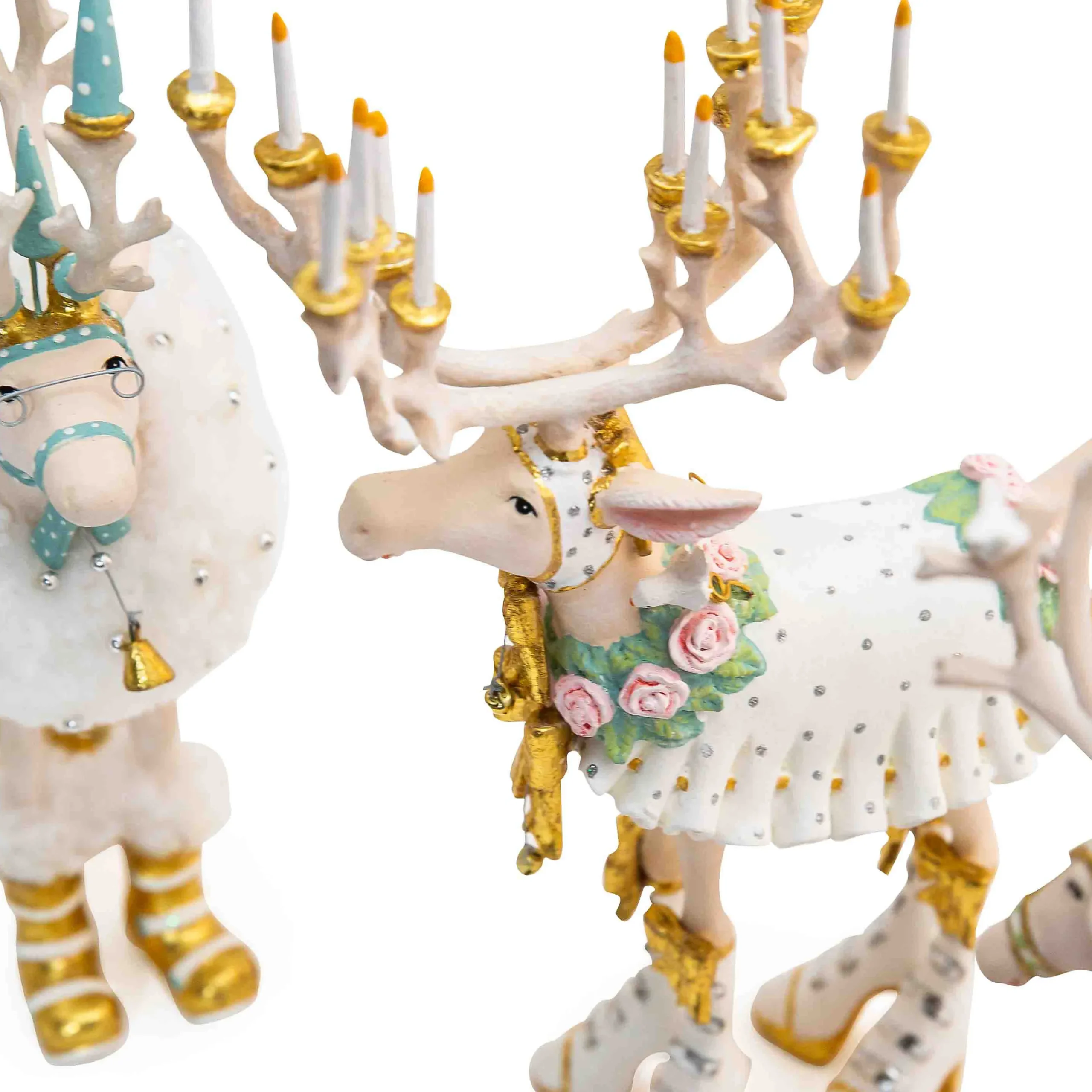 MacKenzie-Childs Holiday<Patience Brewster Moonbeam Reindeer Figure Set-B