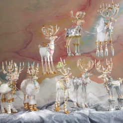 MacKenzie-Childs Holiday|Room Accents<Patience Brewster Moonbeam Prancer Reindeer Figure