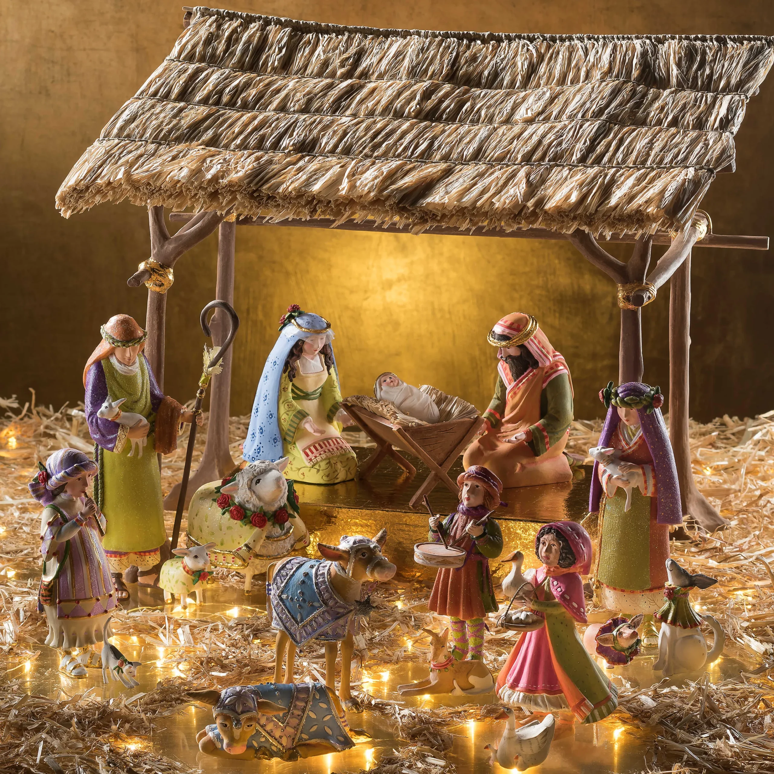 MacKenzie-Childs Holiday|Room Accents<Patience Brewster Nativity Girl with Duck Figures