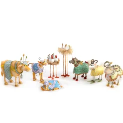 MacKenzie-Childs Holiday|Room Accents<Patience Brewster Nativity Manger Ram Figure
