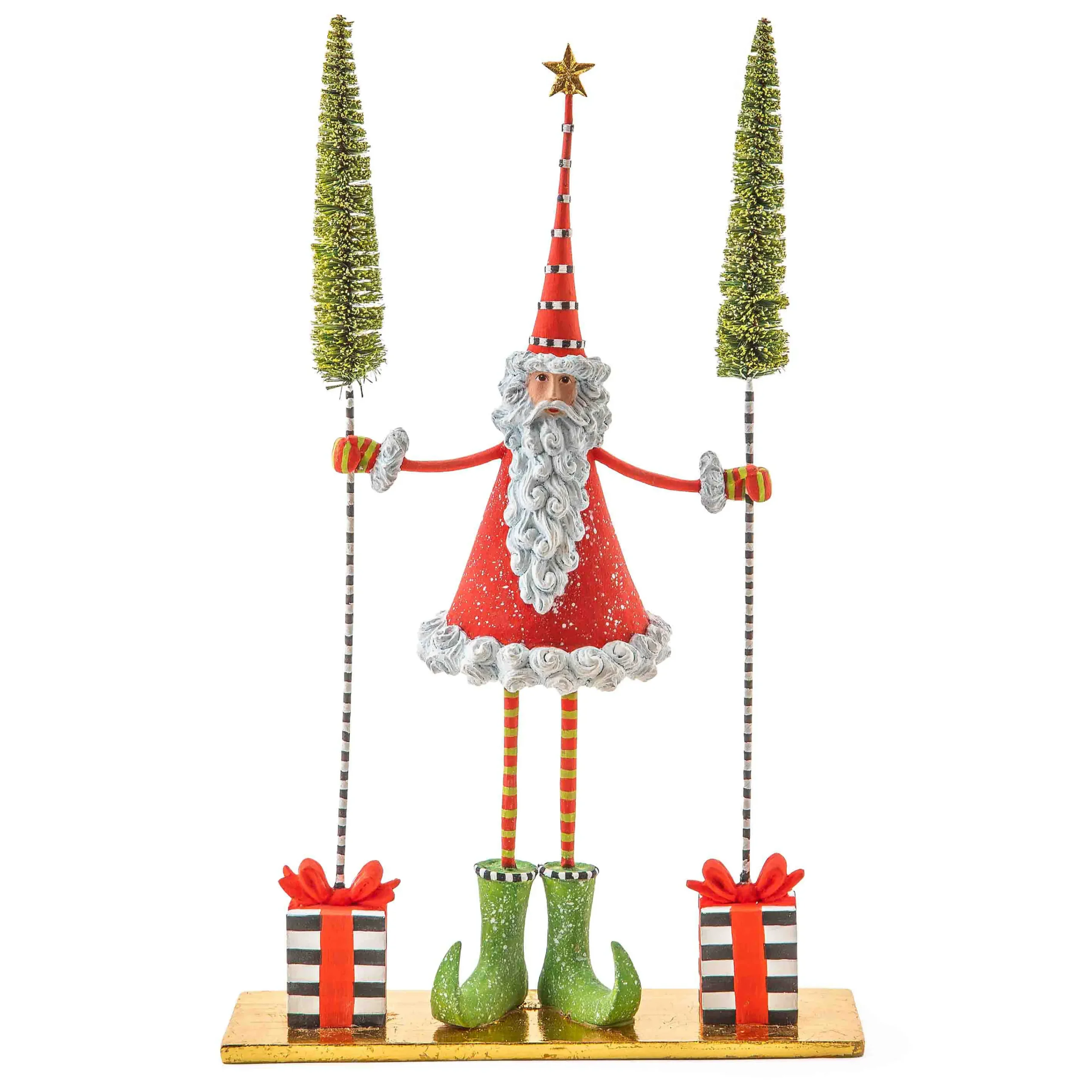MacKenzie-Childs Holiday<Patience Brewster Santa Gift Tree Figure