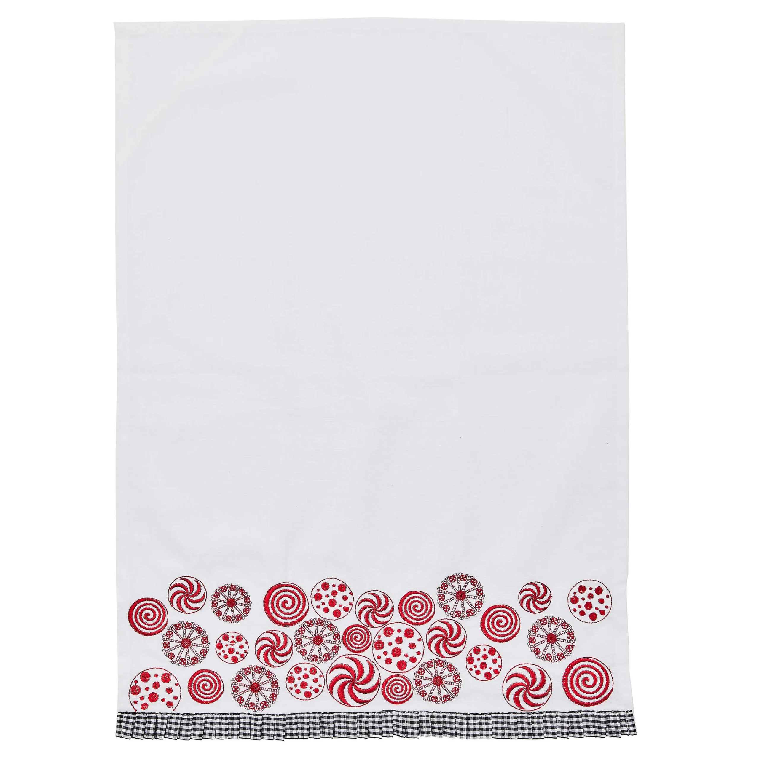 MacKenzie-Childs Holiday|Kitchen & Table Linens<Peppermint Embroidered Dish Towel