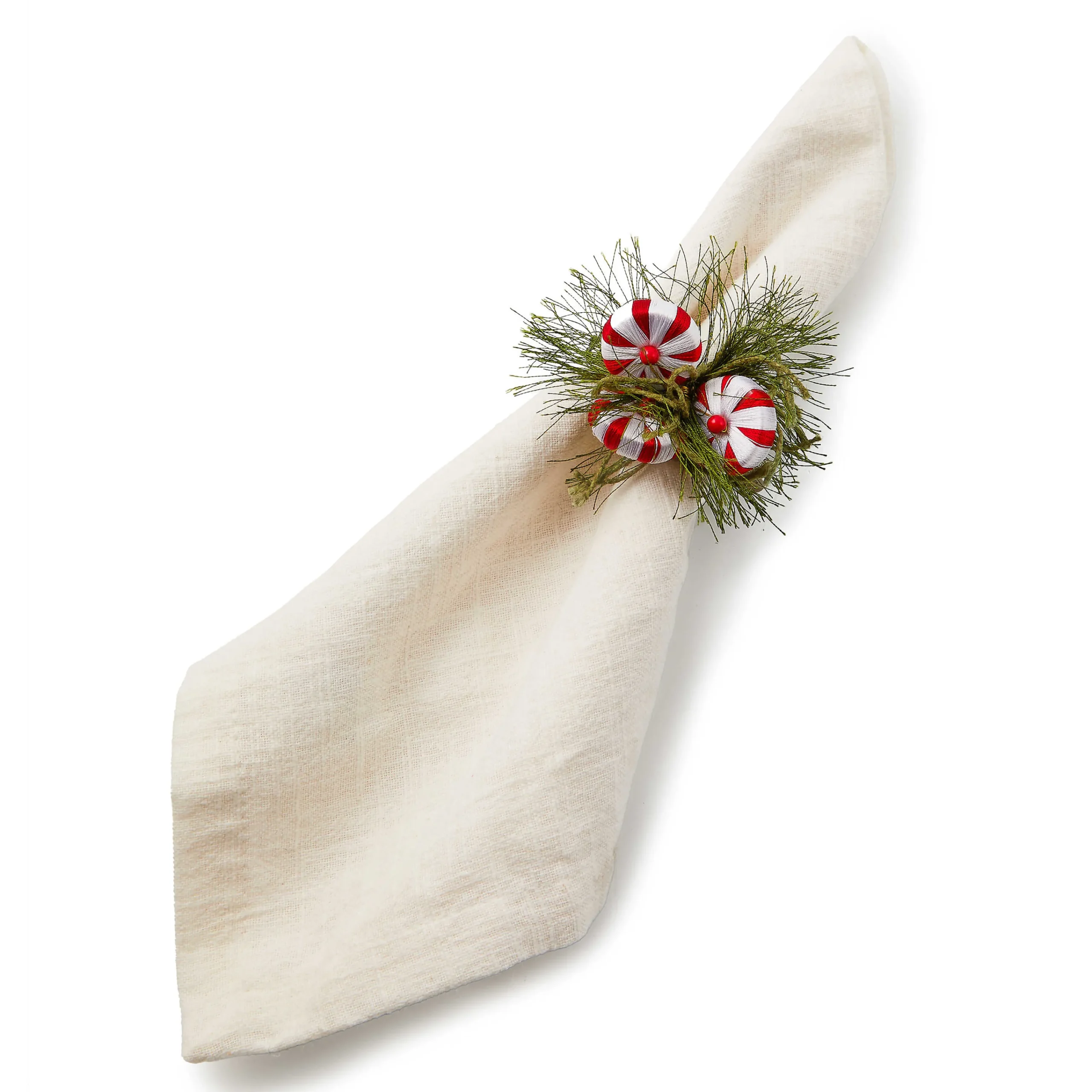 MacKenzie-Childs Table Accessories|Kitchen & Table Linens<Peppermint  Pine Napkin Rings, Set of 4