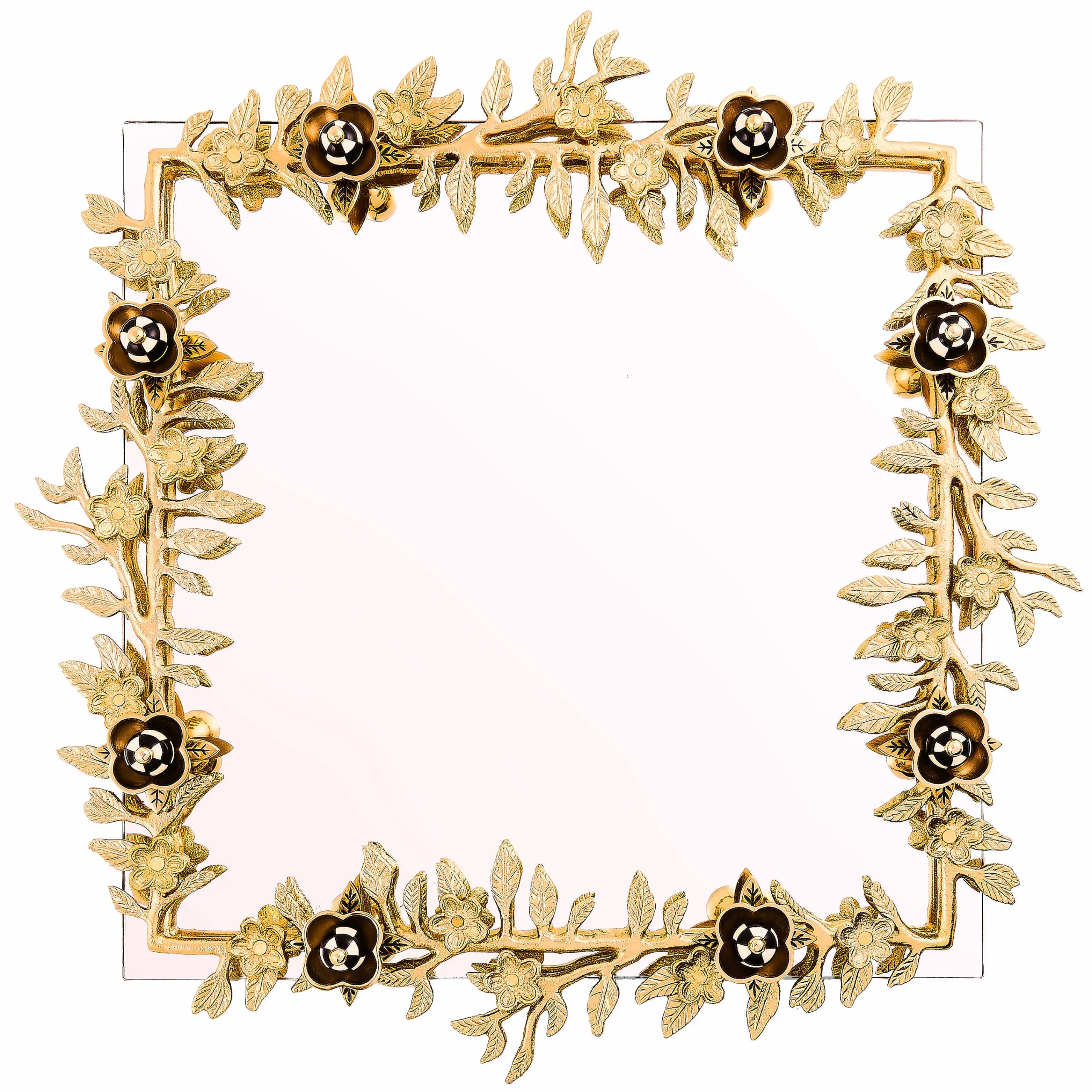 MacKenzie-Childs Room Accents<Petal Square Gold Wall Mirror