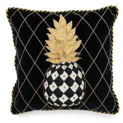 MacKenzie-Childs Pillows, Throws, & Cushions<Pineapple Black Pillow