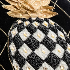 MacKenzie-Childs Pillows, Throws, & Cushions<Pineapple Black Pillow