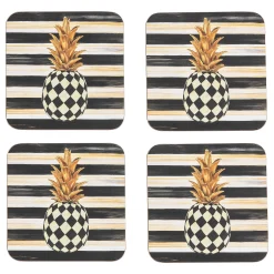 MacKenzie-Childs Table Accessories|Kitchen & Table Linens<Pineapple Cork Back Coasters, Set of 4