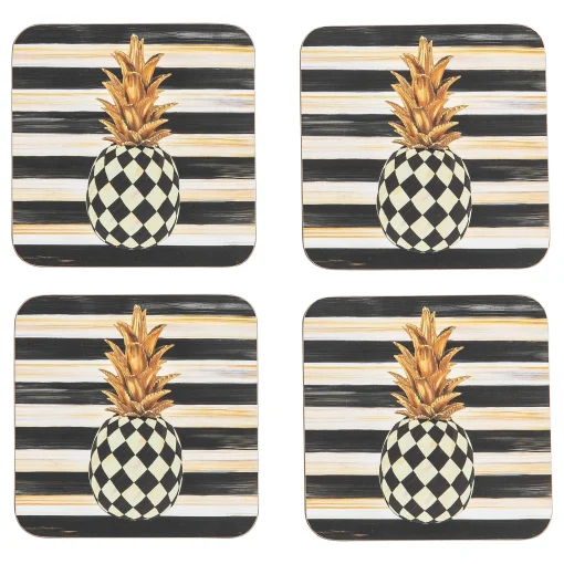 MacKenzie-Childs Table Accessories|Kitchen & Table Linens<Pineapple Cork Back Coasters, Set of 4