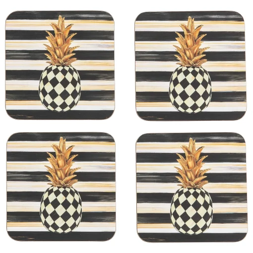 MacKenzie-Childs Table Accessories|Kitchen & Table Linens<Pineapple Cork Back Coasters, Set of 4