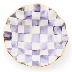 MacKenzie-Childs Dinnerware & Flatware<Plum Check Ceramic Fluted Breakfast Bowl