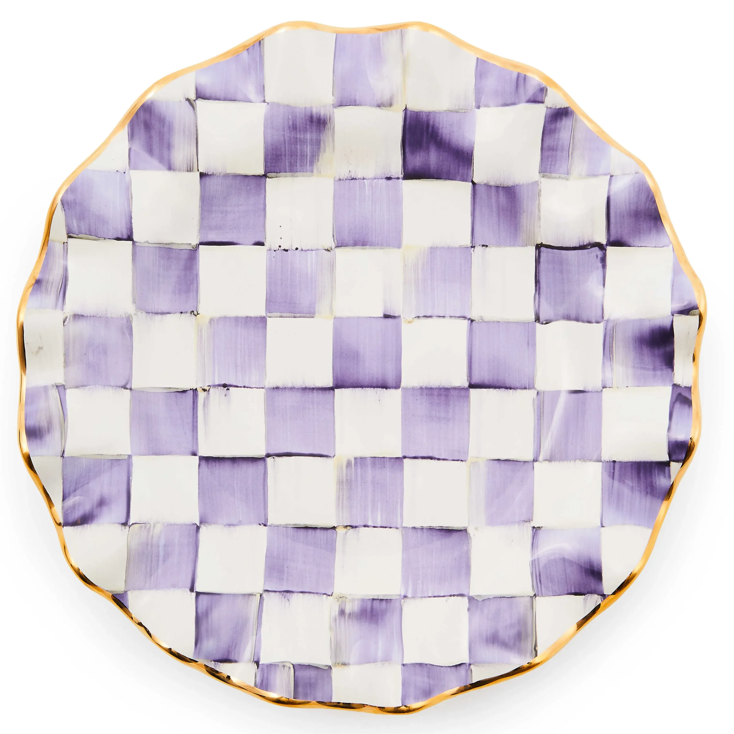 MacKenzie-Childs Fall Entertaining|Dinnerware & Flatware<Plum Check Ceramic Fluted Dinner Plate