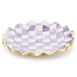MacKenzie-Childs Fall Entertaining|Dinnerware & Flatware<Plum Check Ceramic Fluted Dinner Plate