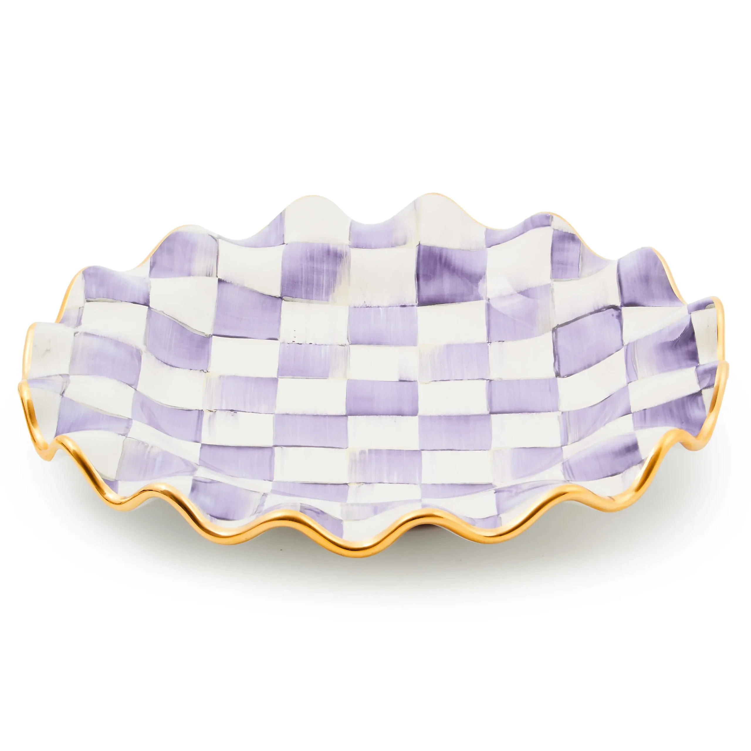 MacKenzie-Childs Fall Entertaining|Dinnerware & Flatware<Plum Check Ceramic Fluted Dinner Plate