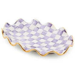 MacKenzie-Childs Fall Entertaining|Serveware<Plum Check Ceramic Serving Platter