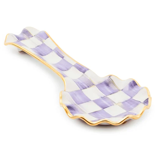 MacKenzie-Childs Kitchen Utensils & Tools<Plum Check Ceramic Spoon Rest