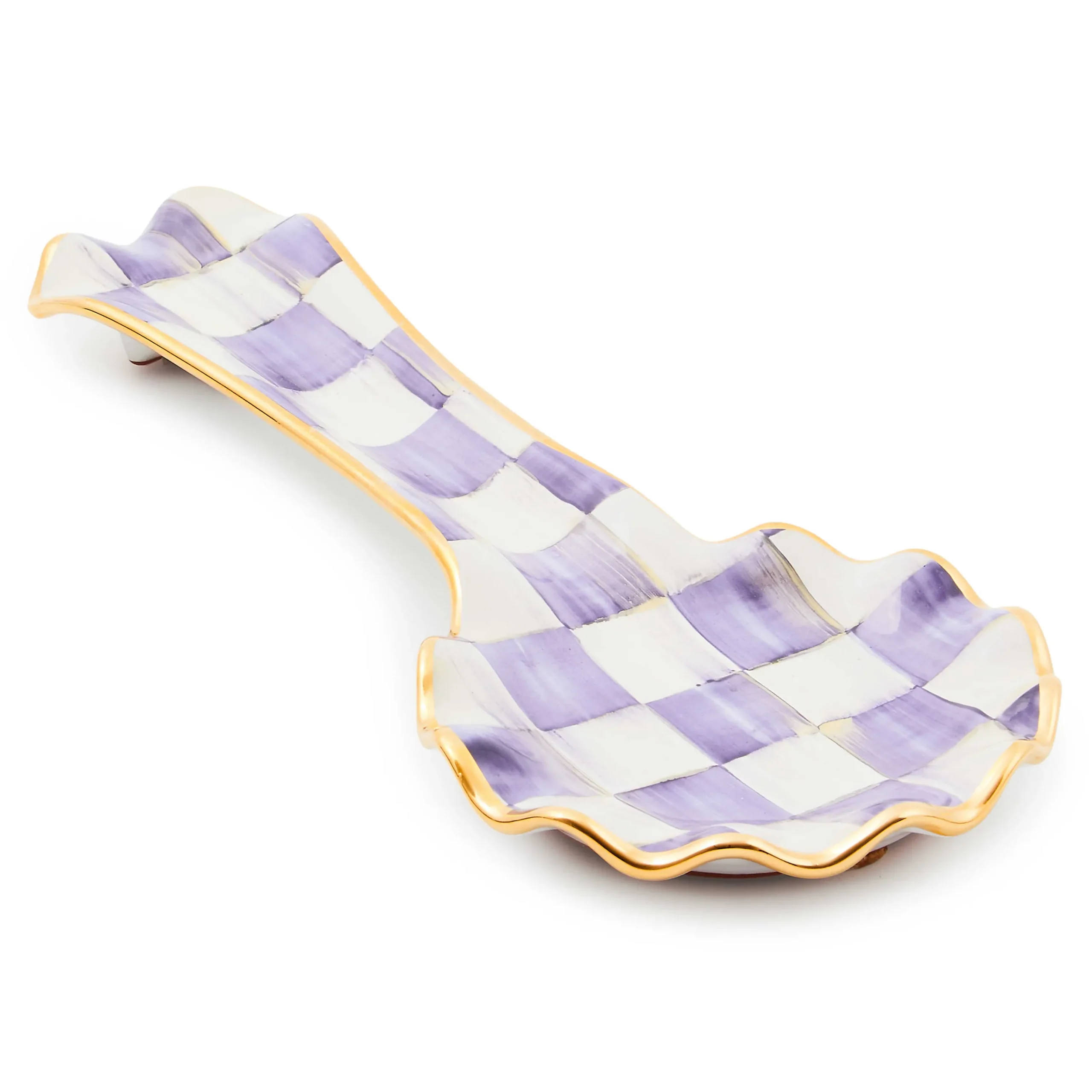 MacKenzie-Childs Kitchen Utensils & Tools<Plum Check Ceramic Spoon Rest