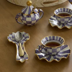 MacKenzie-Childs Kitchen Utensils & Tools<Plum Check Ceramic Spoon Rest