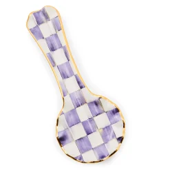 MacKenzie-Childs Kitchen Utensils & Tools<Plum Check Ceramic Spoon Rest