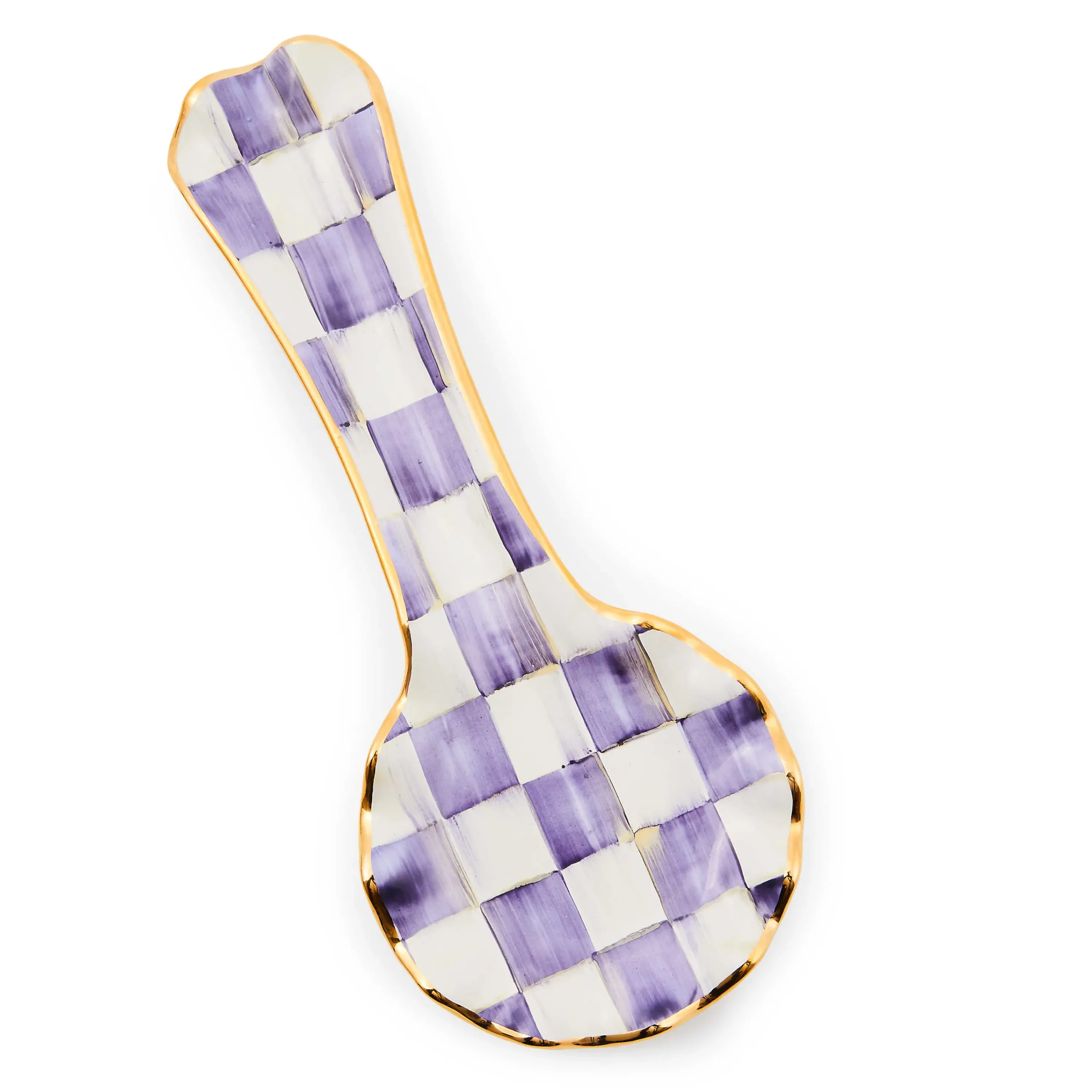 MacKenzie-Childs Kitchen Utensils & Tools<Plum Check Ceramic Spoon Rest