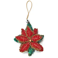 MacKenzie-Childs Holiday<Poinsettia Beaded Ornament