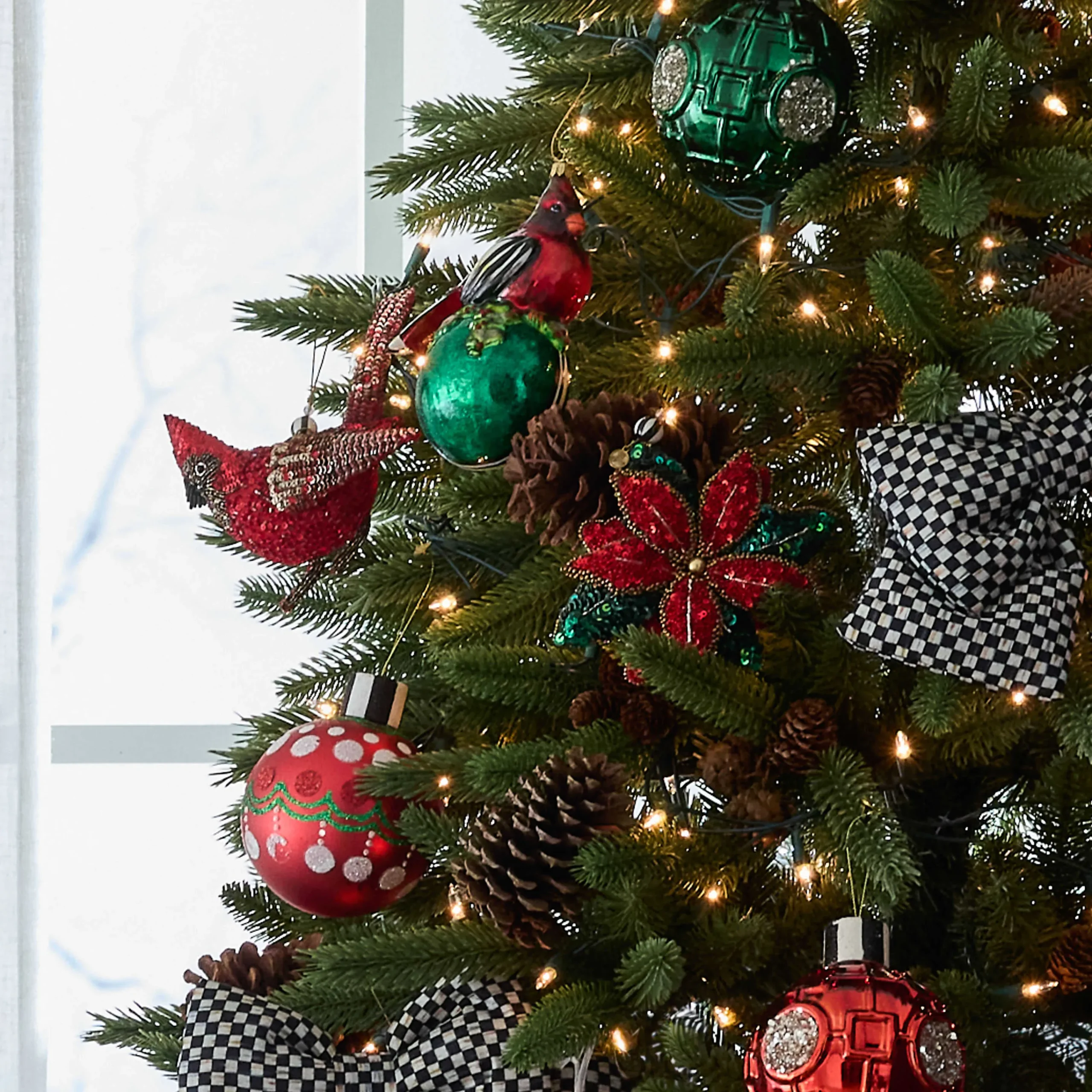 MacKenzie-Childs Holiday<Poinsettia Beaded Ornament