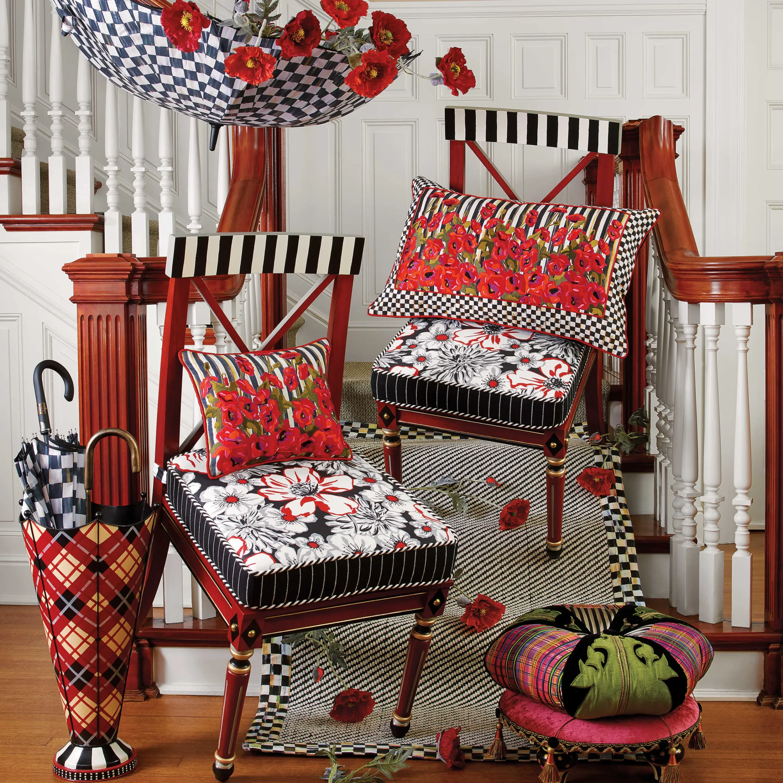 MacKenzie-Childs Living Room<Portobello Road Footstool