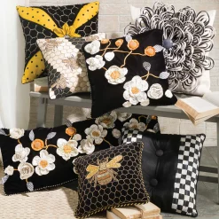 MacKenzie-Childs Pillows, Throws, & Cushions<Queen Bee Black Throw Pillow