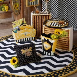 MacKenzie-Childs Pillows, Throws, & Cushions<Queen Bee Black Throw Pillow