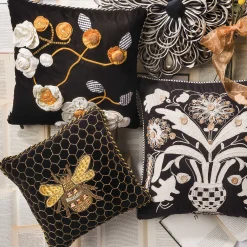 MacKenzie-Childs Pillows, Throws, & Cushions<Queen Bee Black Throw Pillow